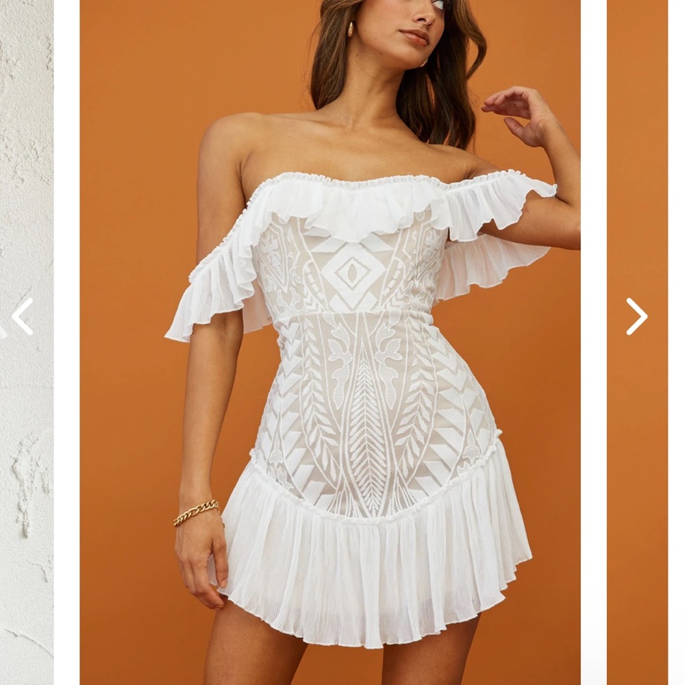 Off the shoulder white dress
